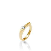 Load image into Gallery viewer, Women's 14 karat Yellow Gold Polar Diamond Ring