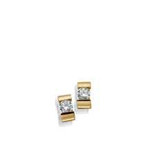 Load image into Gallery viewer, Women's 14-karat Yellow Gold Orion Diamond Stud Earrings