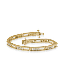 Load image into Gallery viewer, Women's 14 karat Yellow Gold Lines 2.0 Carat Diamond Tennis Bracelet

