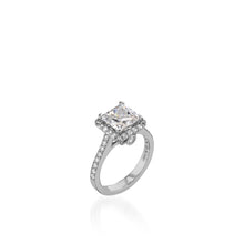 Load image into Gallery viewer, Satin Princess Cut White Gold Engagement Ring
