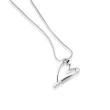 Load image into Gallery viewer, Women's 14 karat White Gold Devotion Diamond Heart Pendant Necklace
