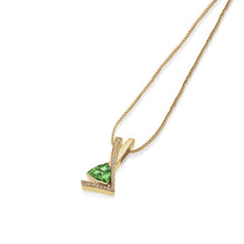 Load image into Gallery viewer, Pinnacle Small Gemstone Pendant Necklace with Pave Diamonds