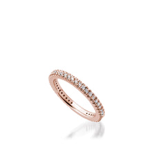 Load image into Gallery viewer, Women's 14 karat Rose Gold Essence Pave Diamond Stack Ring