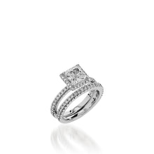 Load image into Gallery viewer, Majesty Princess Cut White Gold Engagement Ring
