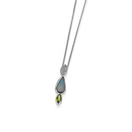 Signature Opal, Peridot, and Diamond Pendant Necklace