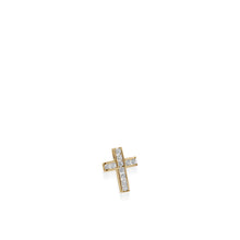 Load image into Gallery viewer, Lines Petite Diamond Cross Medallion Pendant

