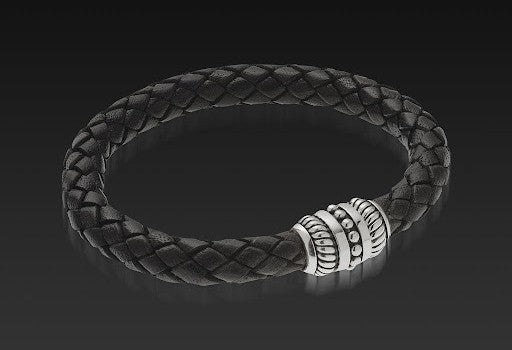 black leather bracelet fathers day gift