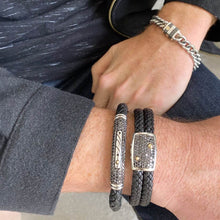 Load image into Gallery viewer, Matrix Black Diamond Double Leather Bracelet
