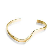 Load image into Gallery viewer, Women's Hand-forged in 14 karat Yellow Gold Dallas Cuff Bracelet

